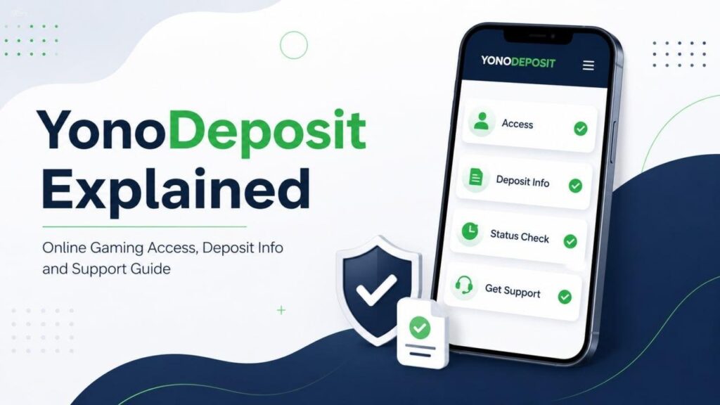 Current image: YonoDeposit Explained image showing online gaming access, account steps, deposit information, safety checks, and support guidance for Indian users