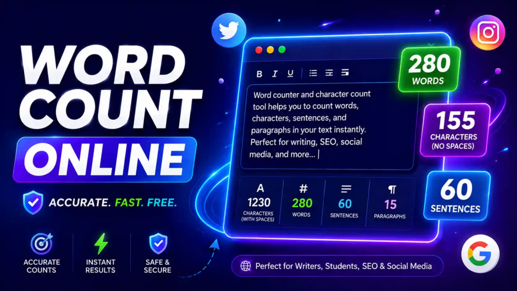 Accurate Word Counter and Character Counter for Writers & Students