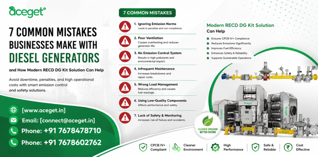 7 Common Mistakes Businesses Make with Diesel Generators and How Modern RECD DG Kit Solution Can Help