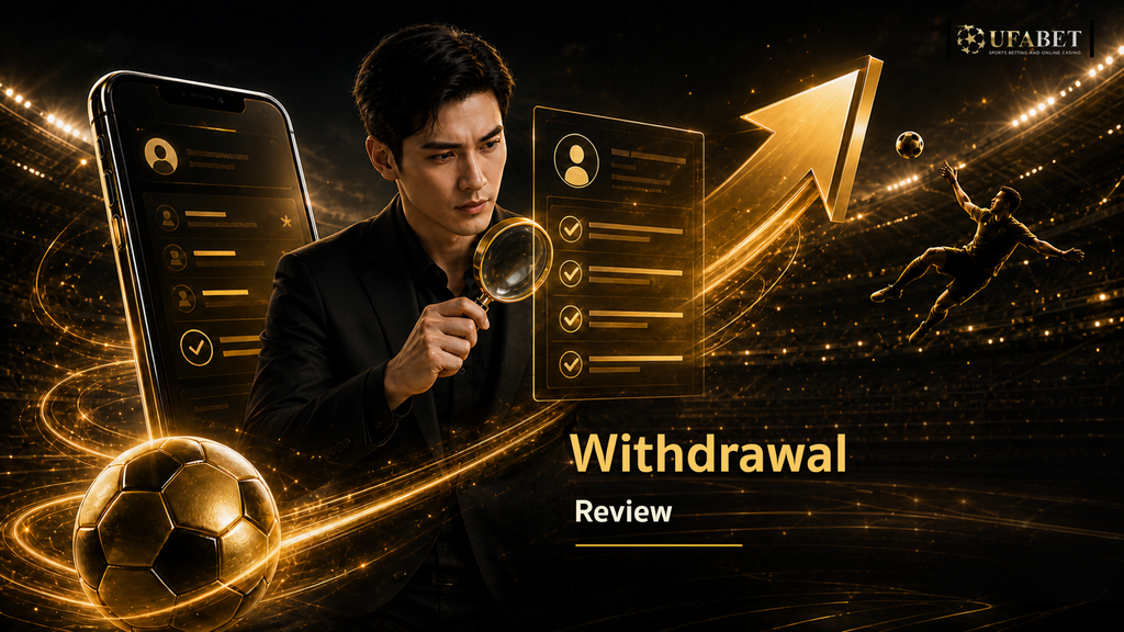 Withdrawal review interface with verification steps for UFABET payouts