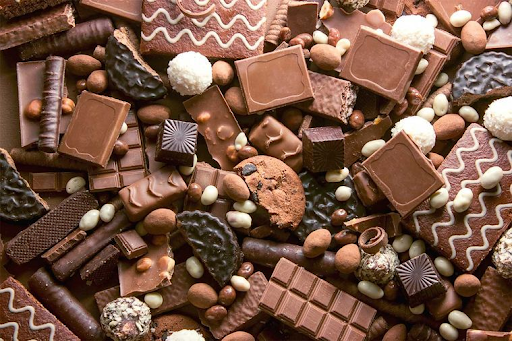 Assorted chocolates, cookies and nuts