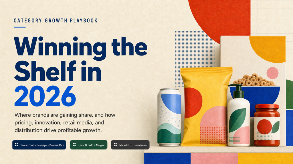  Julius AI presentation cover titled Winning the Shelf in 2026, with colorful consumer-product imagery.
